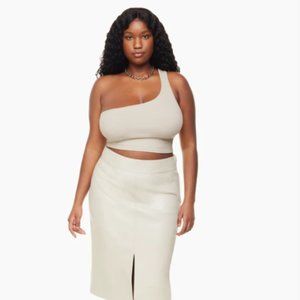 Babaton Sculpt Knit One-Shoulder Cropped Tank Cropped one-shoulder top Lg